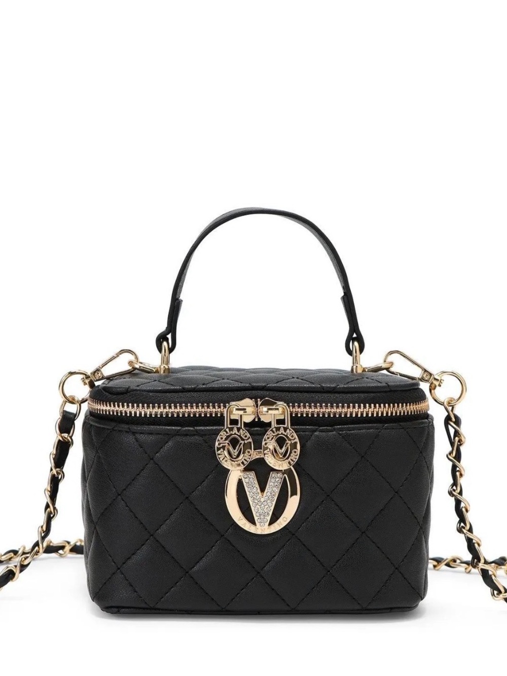 Valentino Orlandi Black Quilted Crossbody